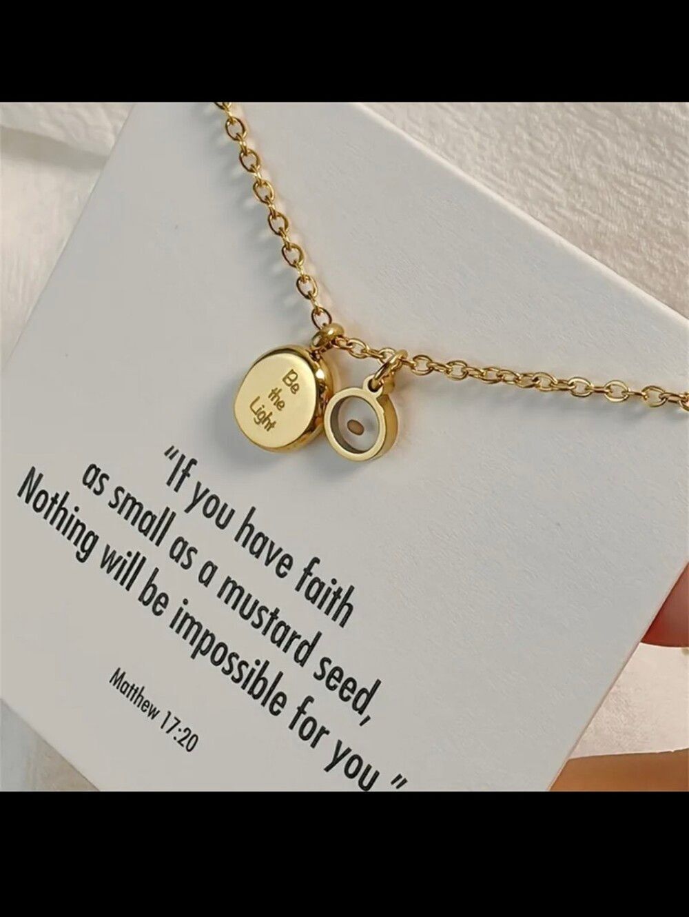 Gold Plated Motivational "Be The Light" Necklace